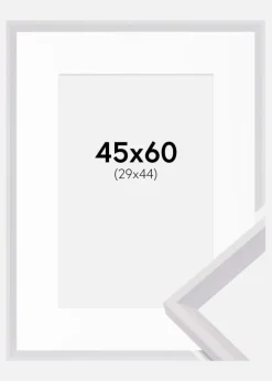 Ramme Globe Hvid 45x60 cm - Passepartout Hvid 30x45 cm