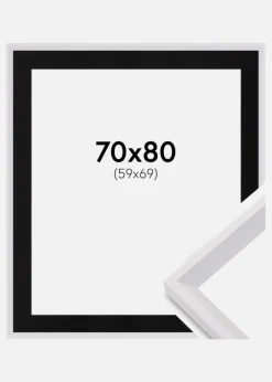 Ramme Globe Hvid 70x70 cm - Passepartout Sort 60x70 cm