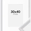 Ramme Globe Hvid 30x40 cm - Passepartout Hvid 18x27 cm