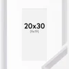 Ramme Globe Hvid 20x30 cm - Passepartout Hvid 10x20 cm