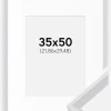 Ramme Globe Hvid 35x50 cm - Passepartout Hvid 9x12 inches