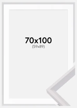 Ramme Globe Hvid 70x100 cm - Passepartout Hvid 60x90 cm