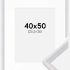 Ramme Globe Hvid 40x50 cm - Passepartout Hvid 27,5x37 cm