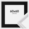 Ramme Globe Hvid 60x60 cm - Passepartout Sort 45x45 cm