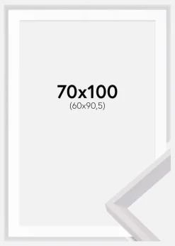 Ramme Globe Hvid 70x100 cm - Passepartout Hvid 61x91,5 cm