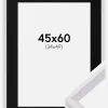 Ramme Globe Hvid 45x60 cm - Passepartout Sort 35x50 cm