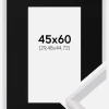 Ramme Globe Hvid 45x60 cm - Passepartout Sort 12x18 inches