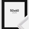 Ramme Globe Hvid 50x60 cm - Passepartout Sort 40x50 cm