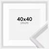 Ramme Globe Hvid 40x40 cm - Passepartout Hvid 30x30 cm