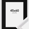 Ramme Globe Hvid 45x60 cm - Passepartout Sort 32x45 cm