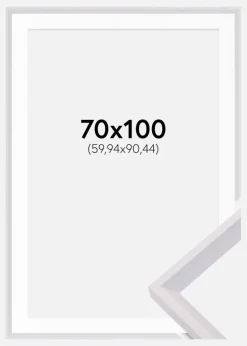 Ramme Globe Hvid 70x100 cm - Passepartout Hvid 24x36 inches