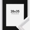 Ramme Globe Hvid 28x35 cm - Passepartout Sort 8x10 inches