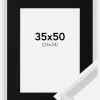 Ramme Globe Hvid 35x50 cm - Passepartout Sort 25x35 cm