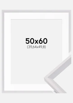 Ramme Globe Hvid 50x60 cm - Passepartout Hvid 16x20 inches