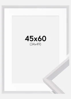 Ramme Globe Hvid 45x60 cm - Passepartout Hvid 35x50 cm