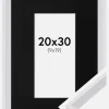 Ramme Globe Hvid 20x30 cm - Passepartout Sort 10x20 cm