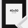 Ramme Globe Hvid 40x50 cm - Passepartout Sort 28x35 cm