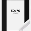 Ramme Globe Hvid 50x70 cm - Passepartout Sort 33x56 cm