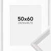 Ramme Globe Hvid 50x60 cm - Passepartout Hvid 14x18 inches