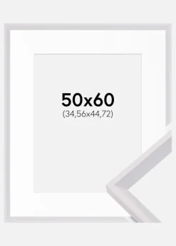 Ramme Globe Hvid 50x60 cm - Passepartout Hvid 14x18 inches