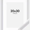 Ramme Globe Hvid 20x30 cm - Passepartout Hvid 15x22 cm