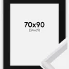 Ramme Globe Hvid 70x90 cm - Passepartout Sort 55x70 cm