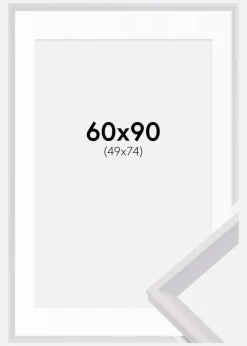 Ramme Globe Hvid 60x90 cm - Passepartout Hvid 50x75 cm