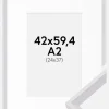 Ramme Globe Hvid 42x59,4 cm (A2) - Passepartout Hvid 25x38 cm