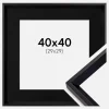 Ramme Globe Sort 40x40 cm - Passepartout Sort 30x30 cm