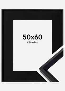 Ramme Globe Sort 50x60 cm - Passepartout Sort 35x45 cm
