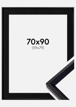 Ramme Globe Sort 70x90 cm - Passepartout Sort 60x80 cm