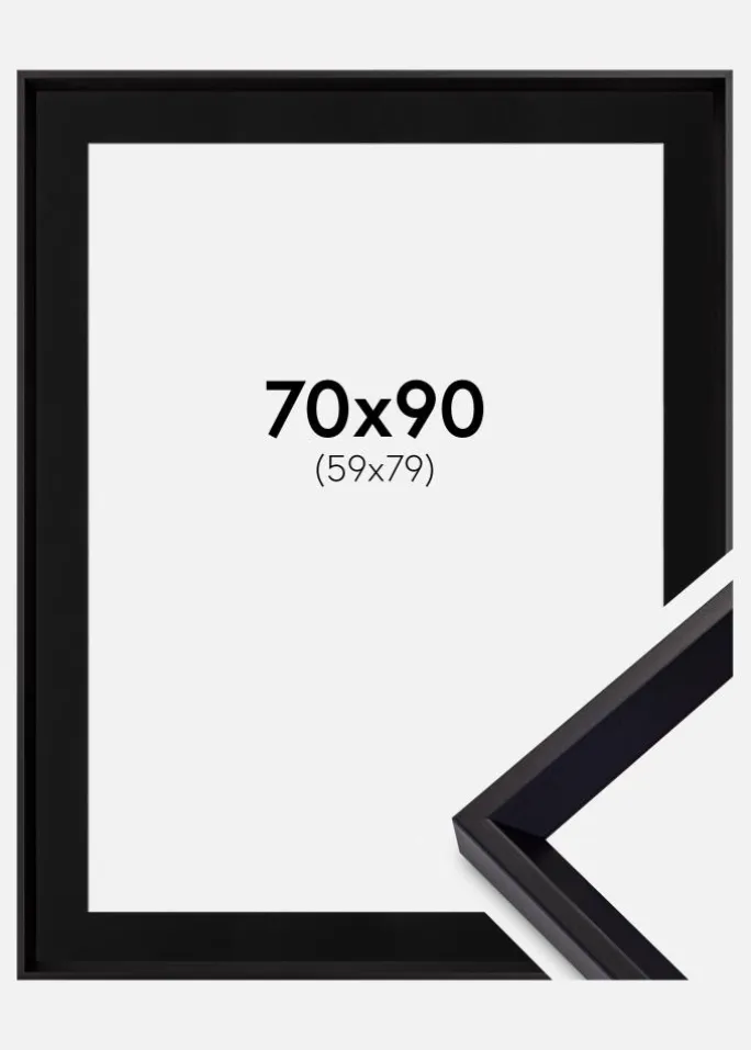 Ramme Globe Sort 70x90 cm - Passepartout Sort 60x80 cm