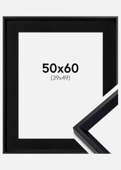 Ramme Globe Sort 50x60 cm - Passepartout Sort 40x50 cm