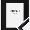 Ramme Globe Sort 30x40 cm - Passepartout Sort 21x30 cm