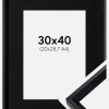 Ramme Globe Sort 30x40 cm - Passepartout Sort 21x29,7 cm (A4)