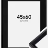 Ramme Globe Sort 45x60 cm - Passepartout Sort 35x50 cm
