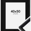Ramme Globe Sort 40x50 cm - Passepartout Sort 30x40 cm