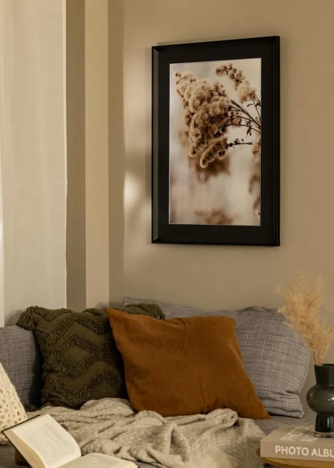 Ramme Globe Sort 40x50 cm - Passepartout Sort 30x40 cm