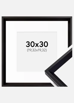Ramme Globe Sort 30x30 cm - Passepartout Hvid 8x8 inches