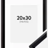 Ramme Globe Sort 20x30 cm - Passepartout Hvid 15x21 cm (A5)
