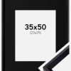 Ramme Globe Sort 35x50 cm - Passepartout Sort 24x30 cm