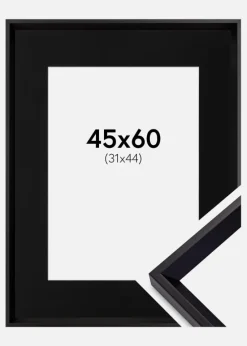 Ramme Globe Sort 45x60 cm - Passepartout Sort 32x45 cm