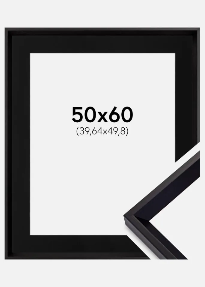 Ramme Globe Sort 50x60 cm - Passepartout Sort 16x20 inches