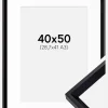 Ramme Globe Sort 40x50 cm - Passepartout Hvid 29,7x42 cm (A3)