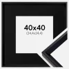 Ramme Globe Sort 40x40 cm - Passepartout Sort 10x10 inches