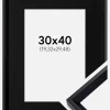 Ramme Globe Sort 30x40 cm - Passepartout Sort 8x12 inches