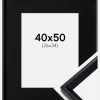 Ramme Globe Sort 40x50 cm - Passepartout Sort 27x35 cm