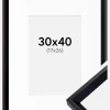 Ramme Globe Sort 30x40 cm - Passepartout Hvid 18x27 cm