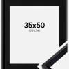 Ramme Globe Sort 35x50 cm - Passepartout Sort 30x35 cm
