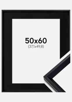 Ramme Globe Sort 50x60 cm - Passepartout Sort 15x20 inches